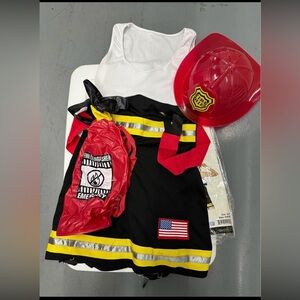 Leg Avenue Firefighter Babe Costume with Red hat and blowup fire extinguisher